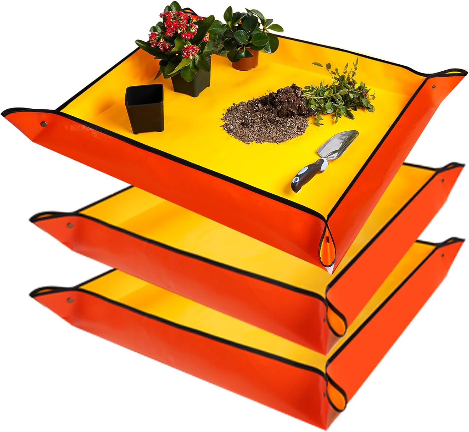 HNXTYAOB Repotting Mat for Indoor Plant Transplanting and Mess Control 27"X 27" Thickened Waterproof Potting Tray Foldable Succulent Potting Mat Portable Gardening Mat Garden Gifts for Women & Men