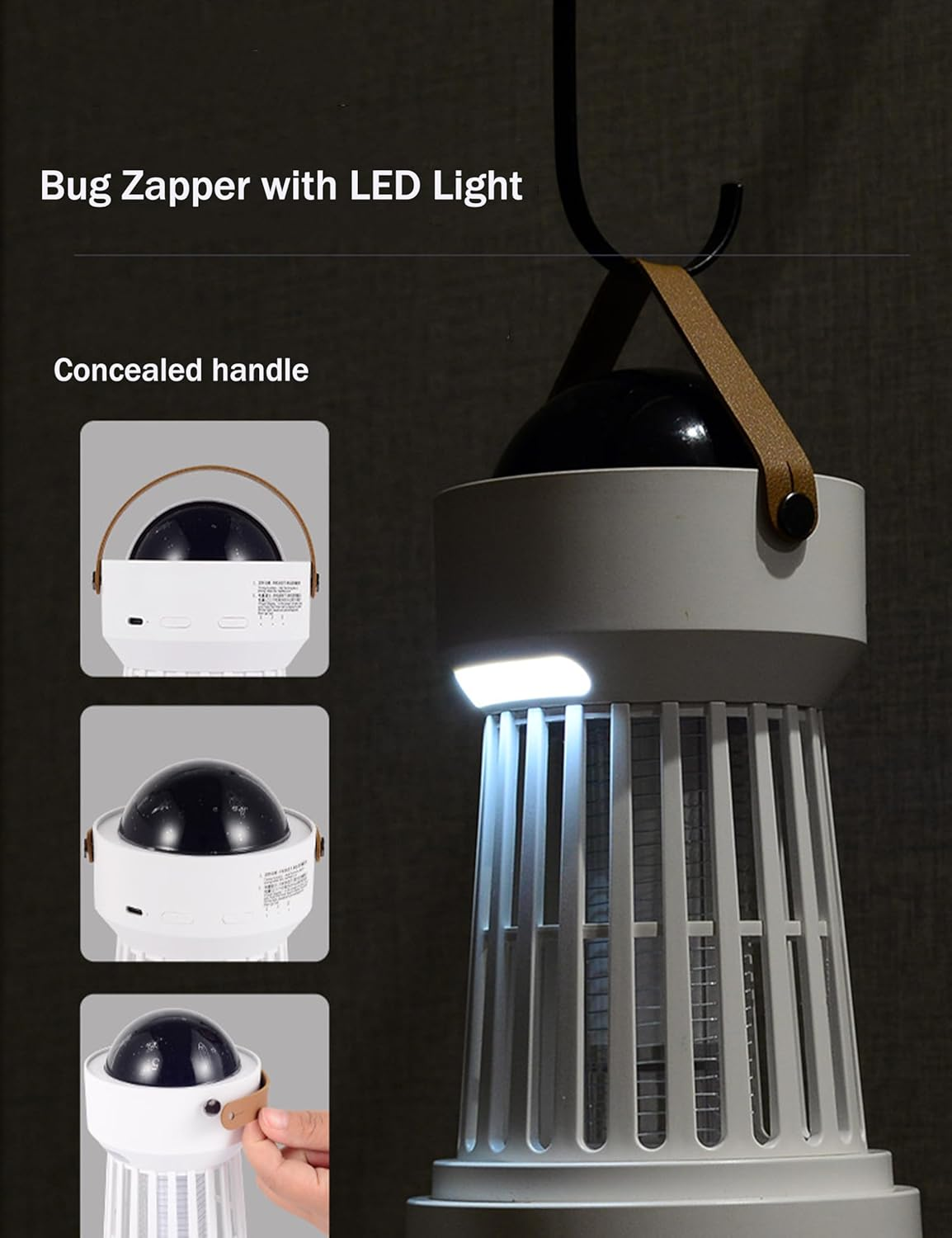 Bug Zapper Outdoor & Indoor, Rechargeable Mosquito Zapper with Projector, Portable Fly Zapper Killer, Electric Insect Zapper for Home, Kitchen, Backyard, Camping, Patio image number 6