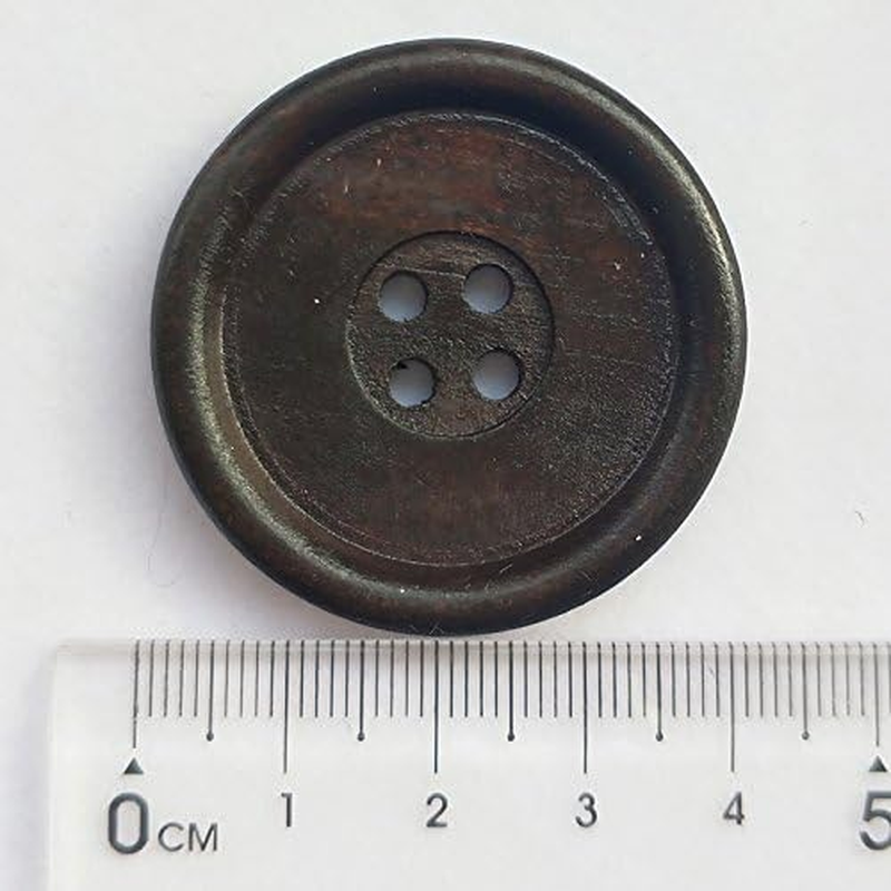 Chenkou Craft 30Pcs Big Size 40Mm 1 1/2" round Wood Buttons 4 Holes Craft Sewing Button (Mix) - Wine image number 6