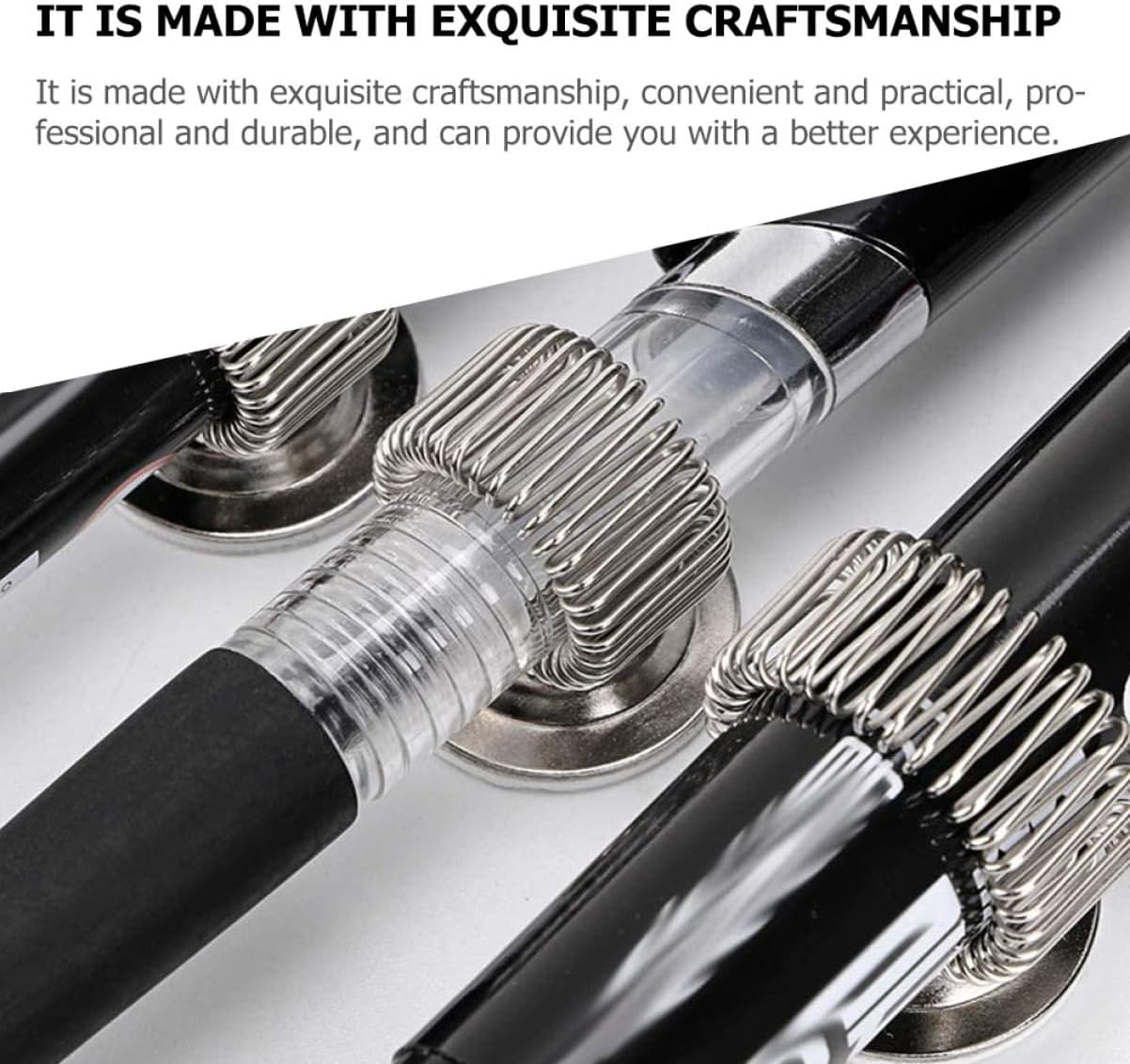 COHEALI 12Pcs Metal Pen Holders Self-Adhesive Pencil Clips Professional Wear-Resistant Office Accessories for Daily Use Compact Rotable Design image number 3