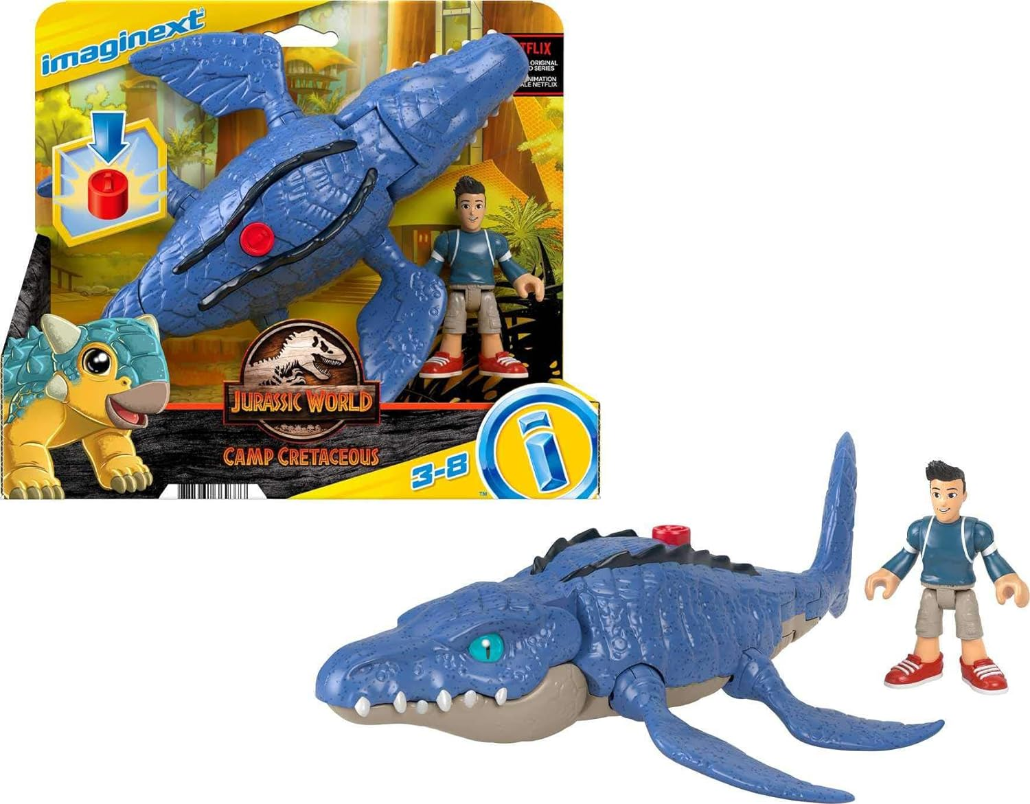 Fisher Price - Imaginext Jurassic World Camp Cretaceous Mosasaurus & Kenji image number 5