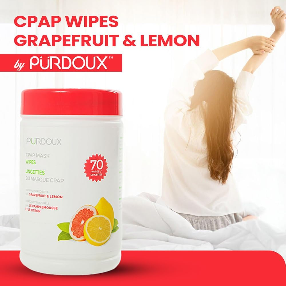 CLEANZEX 100% Cotton CPAP Mask Wet Wipes with Grapefruit Lemon Scent 70 Wipes image number 5