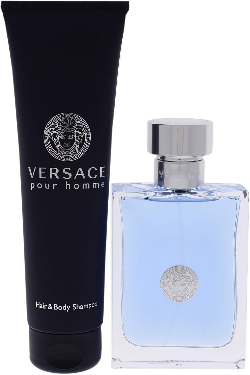 Versace Pour Homme Eau De Toilette Spray and Hair and Body Shampoo Gift Set for Men, Aquatic, 2 Ml image number 2