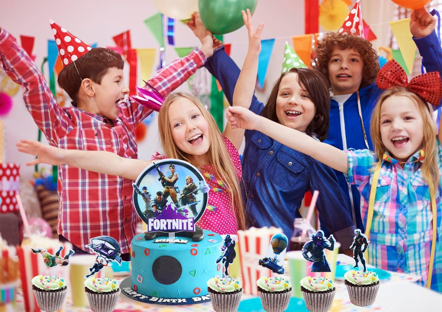 7 Pcs Exquisite Acrylic Video Game Birthday Cake Toppers for Boys Girls Gamers' Birthday, Designed for Game Lovers, Game Party Decorations Supplies image number 1