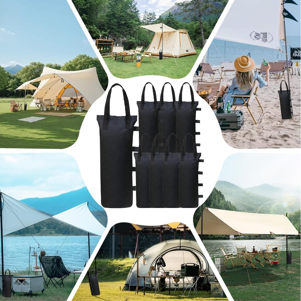 Cerkkapo Gazebo Sandbags, Pack of 8 Sandbags for Filling, 600D Oxford Thick Sandbag Weights for Gazebo, Weight Sand Bags for Gazebo, Sandbag for Pop-Up Gazebo, Tent, Parasol, 20 X 50 Cm image number 6