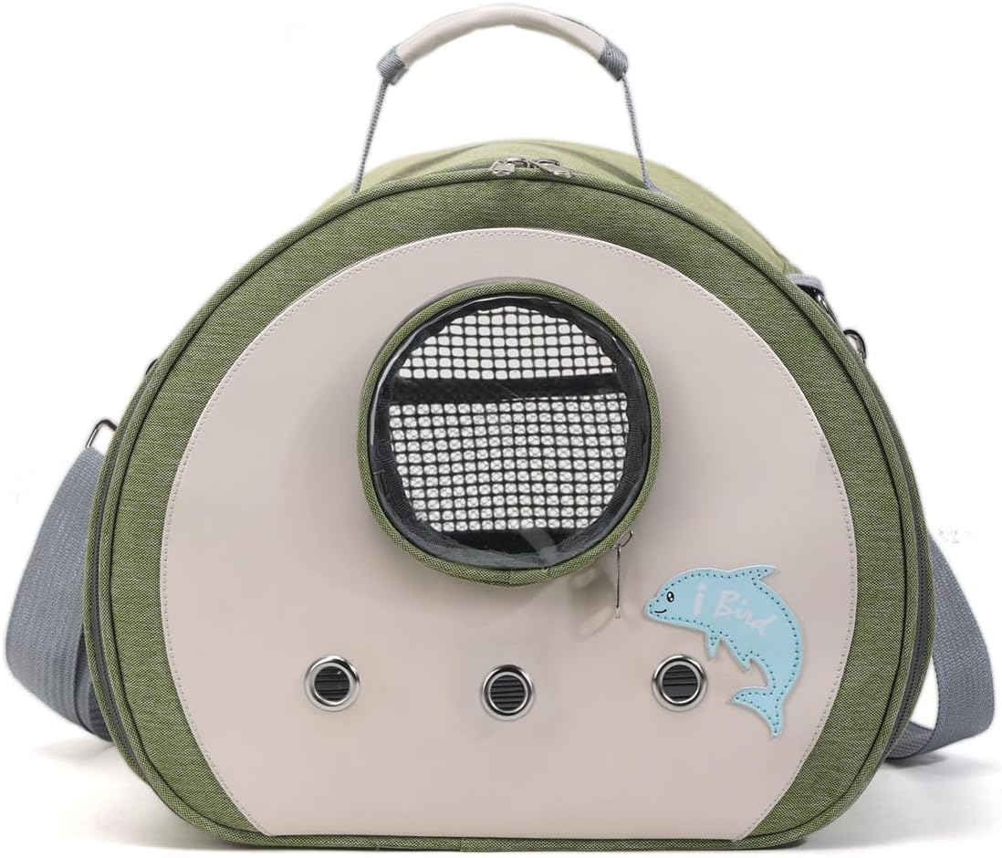 AIMALL Portable Small Pet Carrier Bag with Bubble Window Breathable Mesh Travel Backpack for Hamster Sugar Glider Small Animals