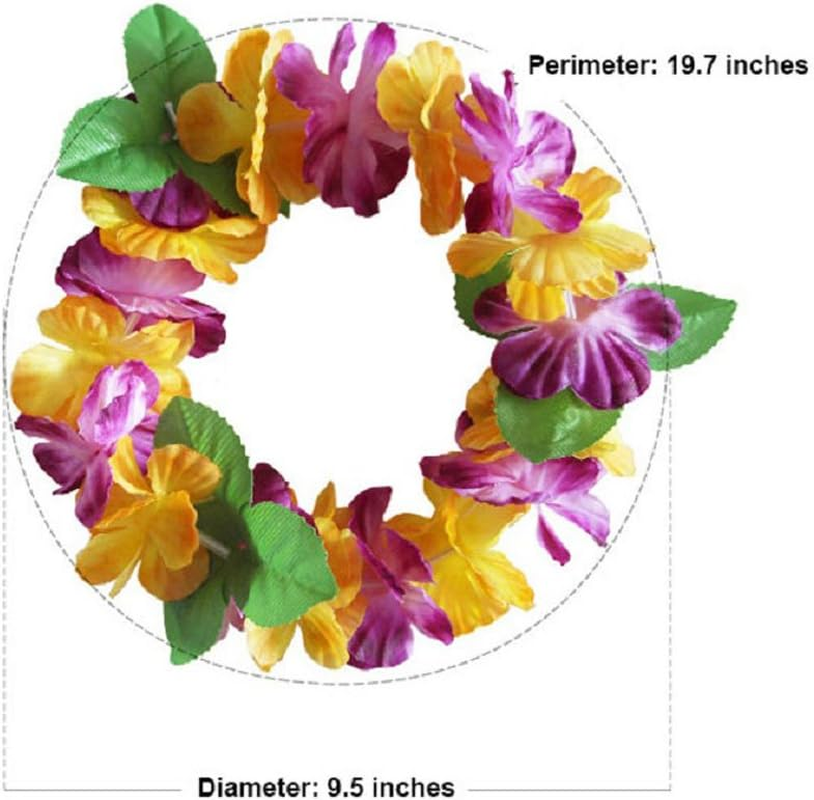 BPNHNA 6PCS Hawaiian Wreaths Headband Tropical Luau Flower Headpiece Leis, Thicker Floral Crown for Summer Beach Pool Party Decorations Favors Supplies, Multicolor image number 5