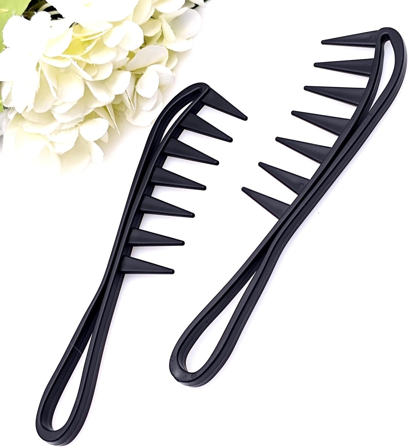 JZK 2 X Extra Wide Tooth Combs for Wavy/Curly Hair, Texture Pompadour Slickback Detangling Comb for Men and Women, Shark Tooth Hair Comb for Curls image number 5
