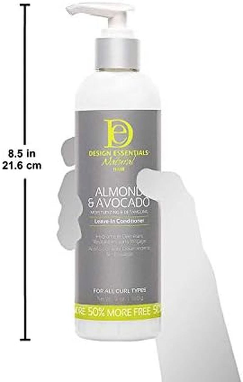 Design Essentials Almond & Avocado Moisturizing & Detangling Leave-In Conditioner for Curly Hair, 12 Ounce image number 3