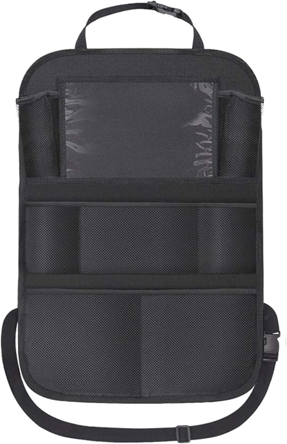 Backseat Car Organizer, Kick Mats Back Seat Protector with Touch Screen Tablet Holder, Kids Durable Waterproof Oxford Fabric, 9 Storage Pockets for Snacks Toys,Car Accessories (1Pack-Black)