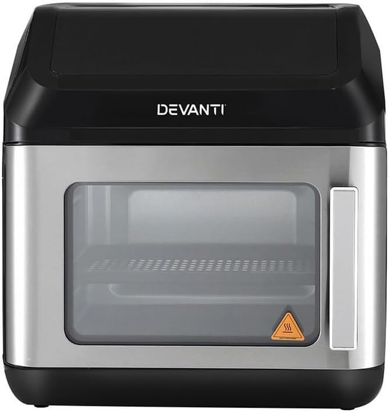 Devanti Air Fryer Oven, 13L 2000W Stainless Steel Airfryer Electric Cooker Deep Fryers Baking Tray Kitchen Household Small Kitchens Appliances, with 17 Cooking Presets and LCD Touch Control Panel image number 2