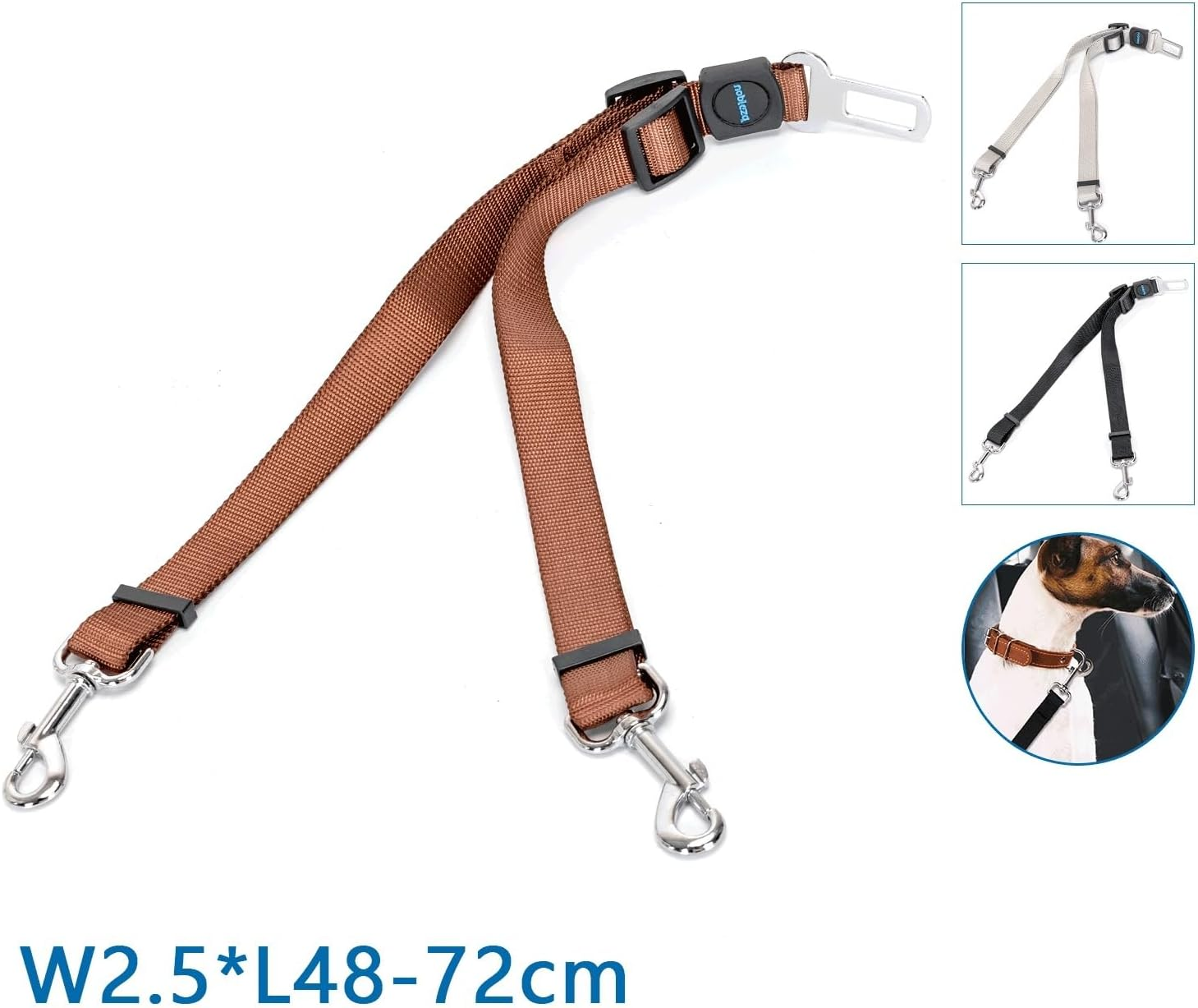 Dog Seat Belt with Adjustable Fit, Durable Material and Quick Fastening - Ideal for Travel in the Car and Safe Walks