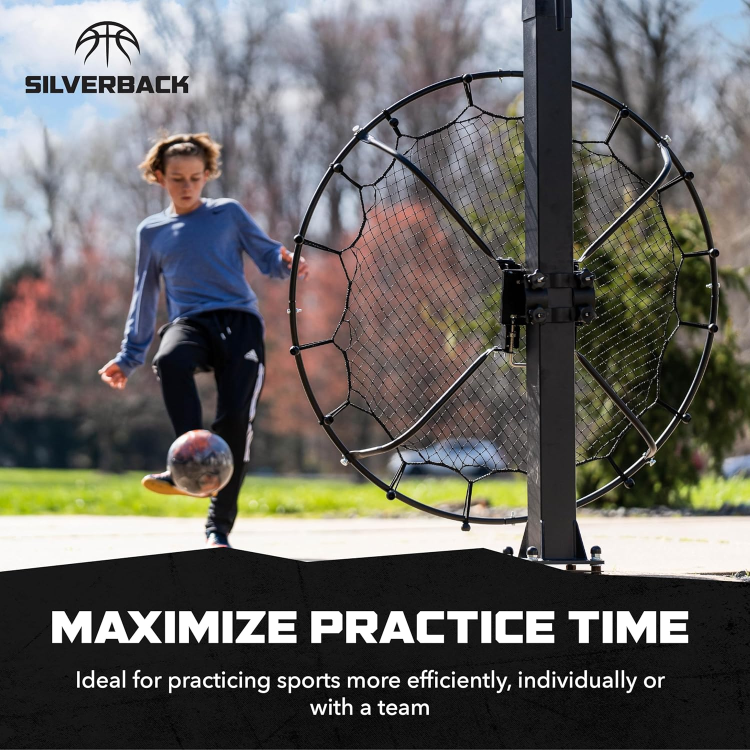 Silverback Multi-Sport Training Rebound Passback Net - Basketball Rebounder - Multisport Rebounder image number 2