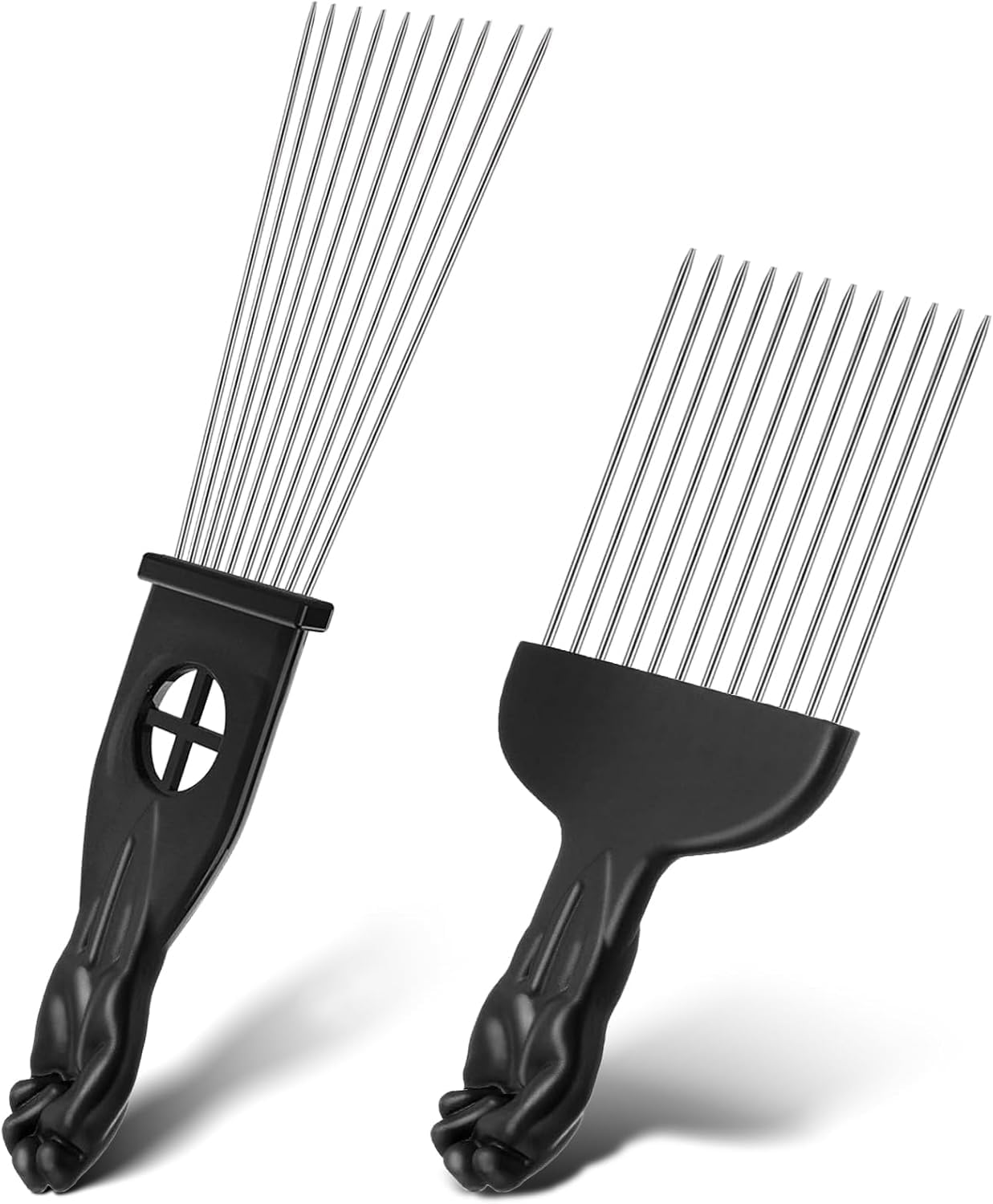 Metal Afro Hair Comb Hair Pick Comb, 2Pcs Metal Afro Hair Pick Combs,Metal Afro Comb African Pick Comb,Afro Comb Metal Pick Comb,Metal Hair Pick Comb,Afro Hair Comb Metal Curling Comb Hair Picks Comb