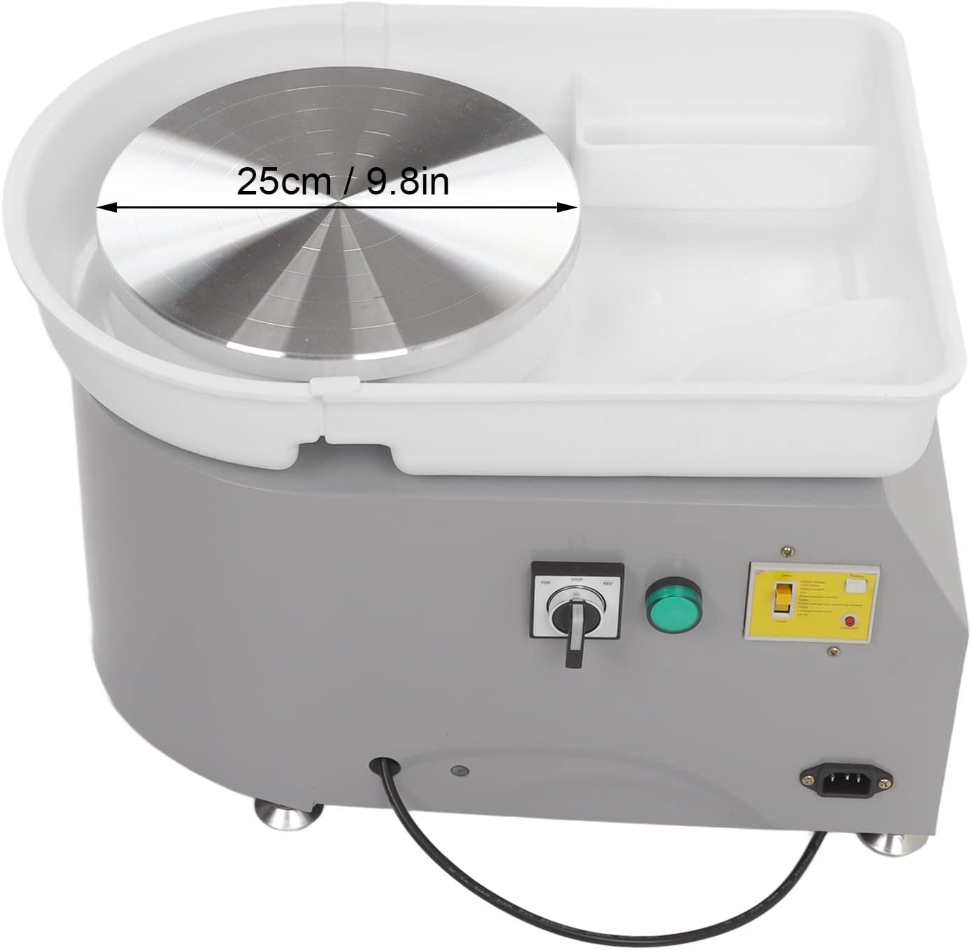 Pottery Wheel Machine, Pottery Machine Grey 350W Removable Tray Leakage Protection Stepless Speed Change with Foot Pedal for DIY (AU Plug 220V) image number 1
