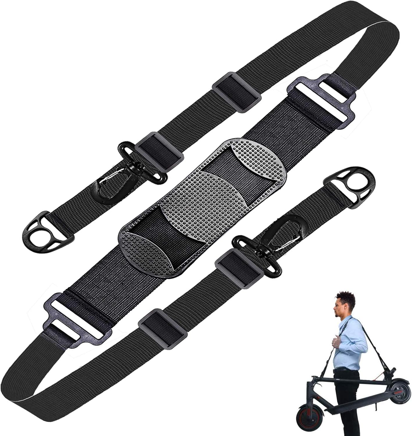 PERCARE Scooter Shoulder Strap Compatible for Carrying Beach Chair, Electric Scooter,Kids Bike,Foldable Bikes, Balance Bikes, Yoga Mat with Non-Slip Shoulder Pad,Adjustable image number 5