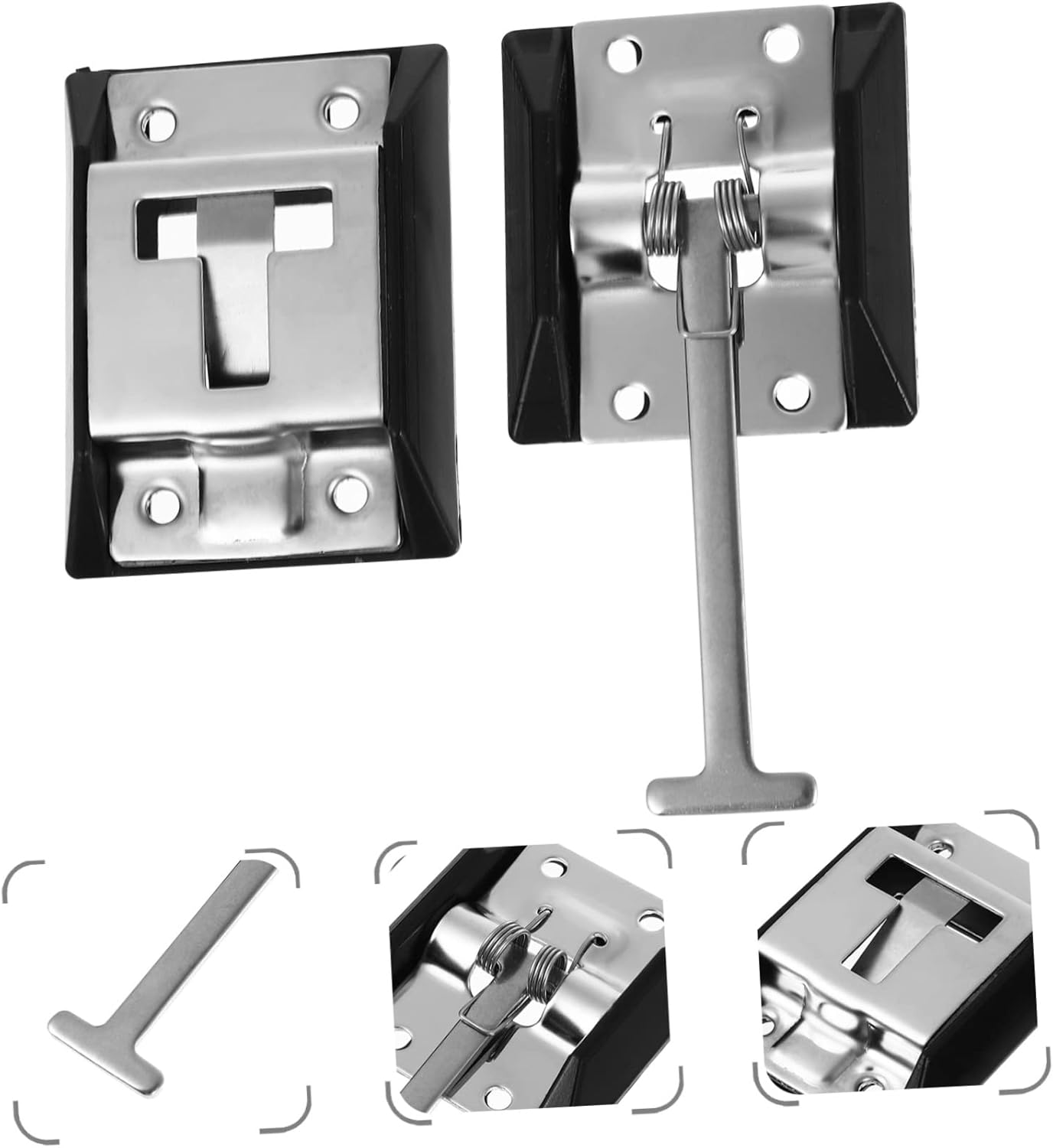 Iplusmile Stainless Steel Rv Door Catch Clip over Door Hook No Drill Metal Hook Latch for Van Trailer image number 3