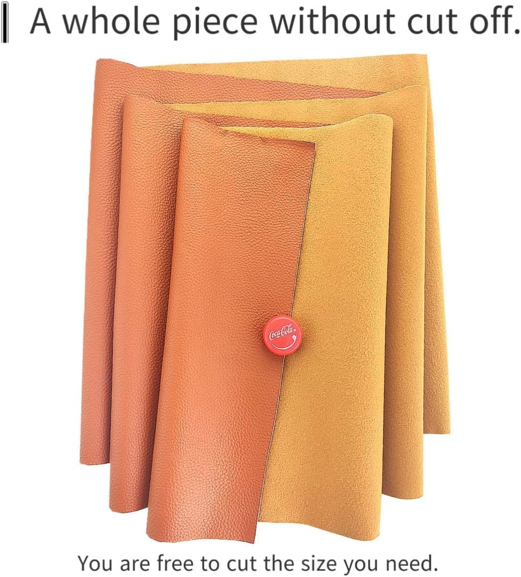 AUXIN 11.8" X 52"(30Cm X 132Cm) Tan Faux Leather Roll for Bows Earrings Handbag Wallet Purses Sewing Craft Making Handmade DIY Fabric