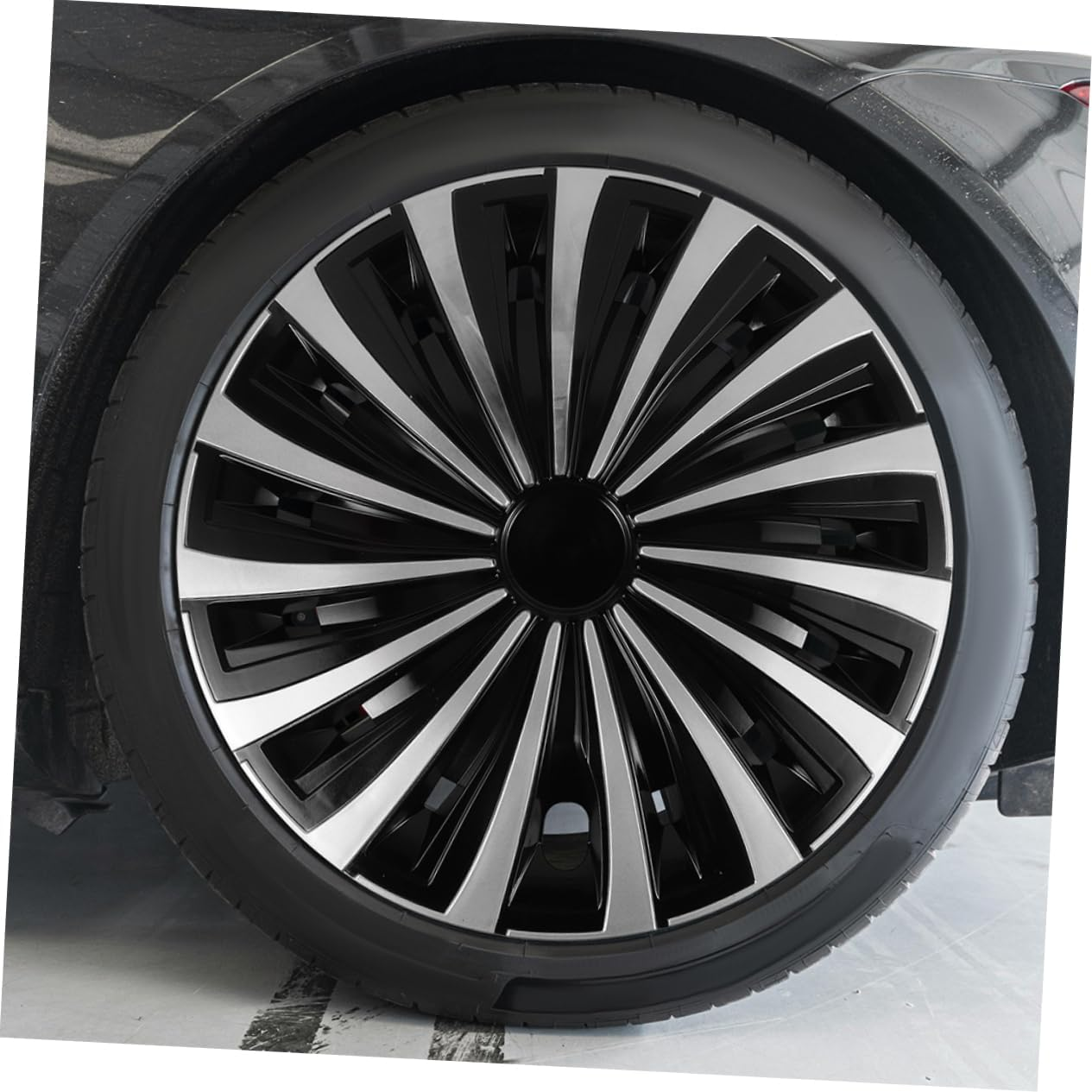 JECOMPRIS Automotive Hub Covers Wheel Rim Cover Caps for Vehicle Wheel Rim Protector Black image number 4