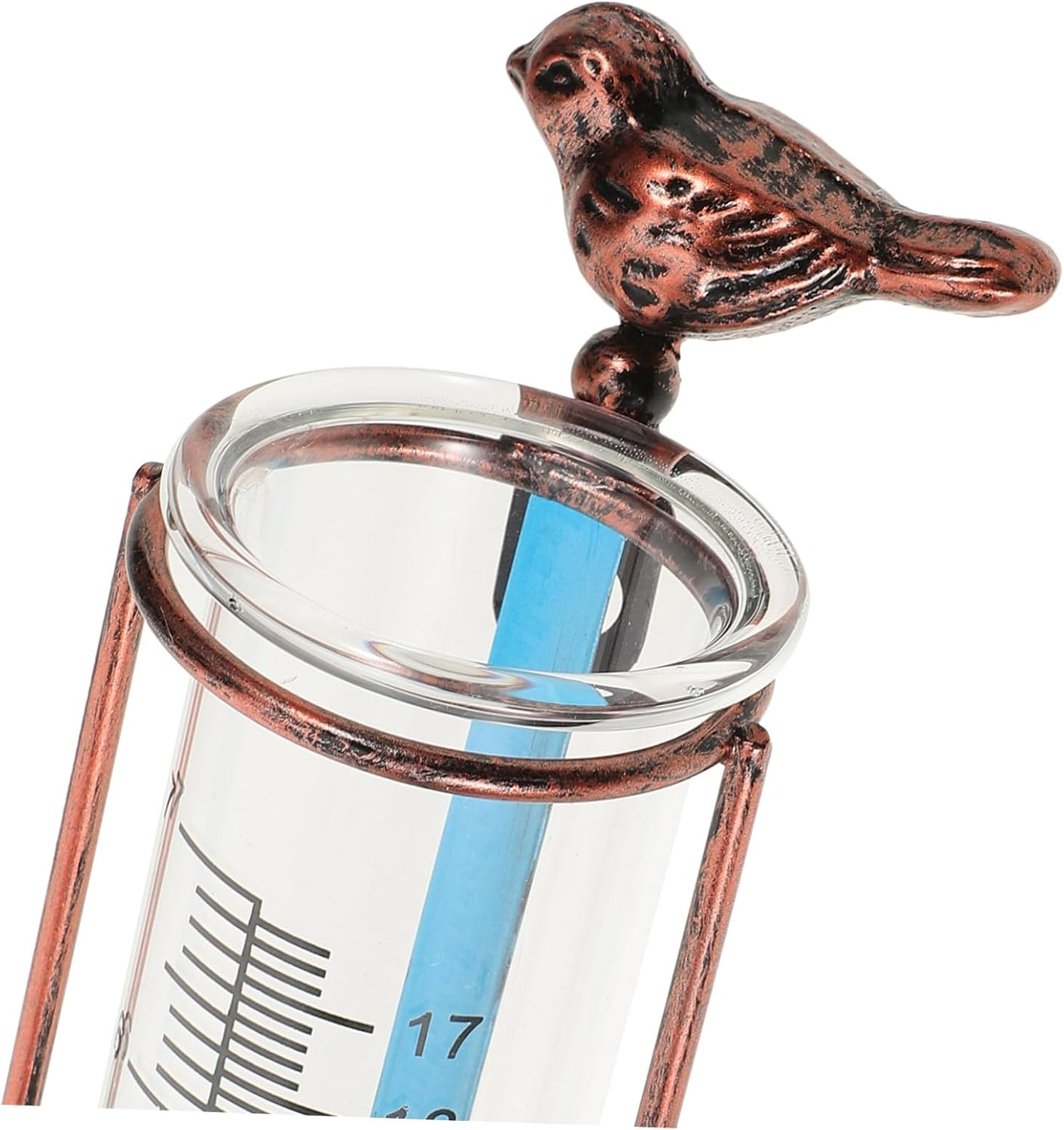 Replacement Rain Gauge Tube Glass and Iron Outdoor Measurement Tool with Red Gasket for Garden Lawn Weather-Resistant Digital Rain Gauge Tube image number 5