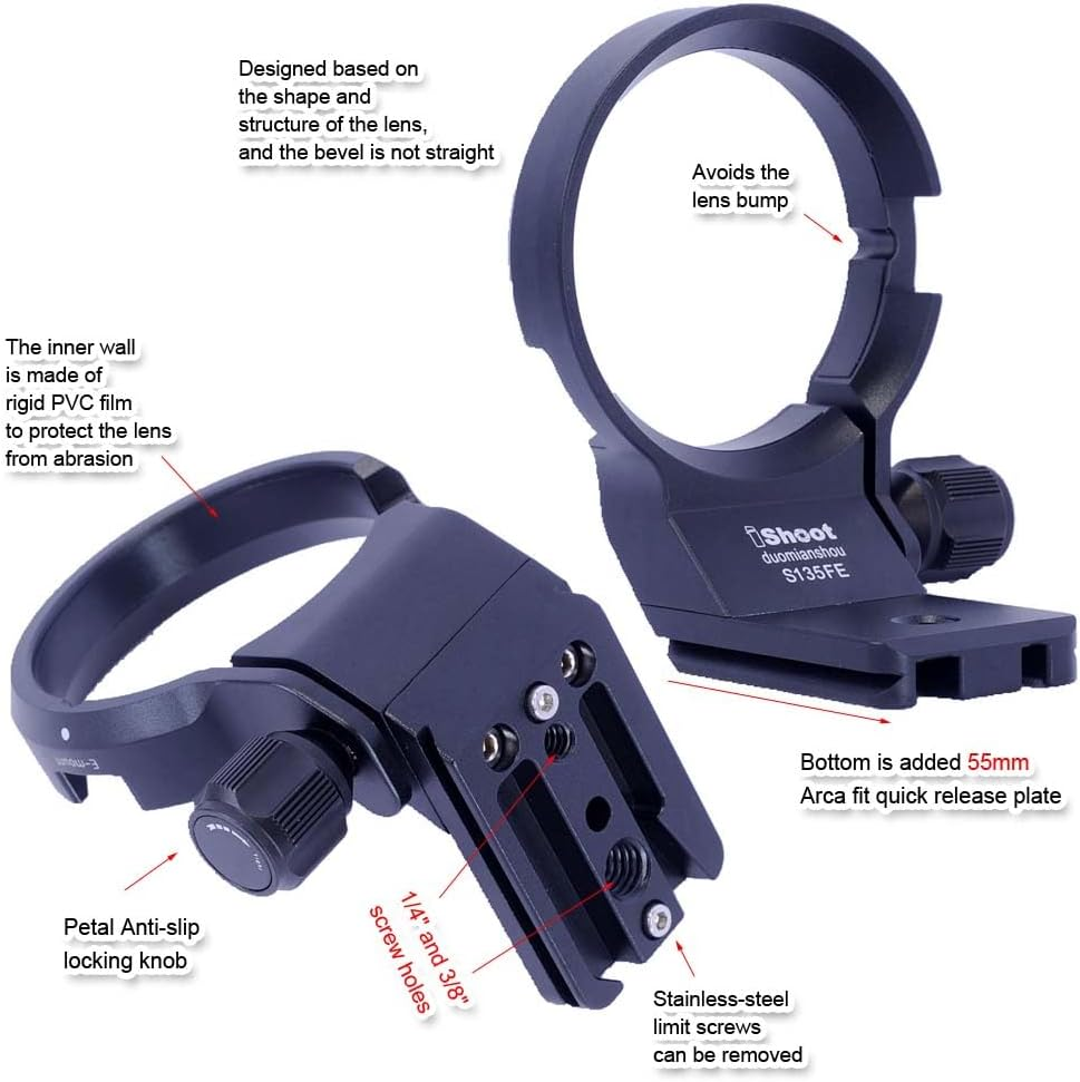 Lens Collar Tripod Mount Ring Compatible with Sigma 28-105Mm F2.8 DG DN Art, 50Mm F1.2 DG DN Art, 50Mm F1.4 DG HSM Art, 28Mm F1.4 DG HSM Art (E-Mount), Bottom Is Arca-Swiss Fit Quick Release Plate image number 4
