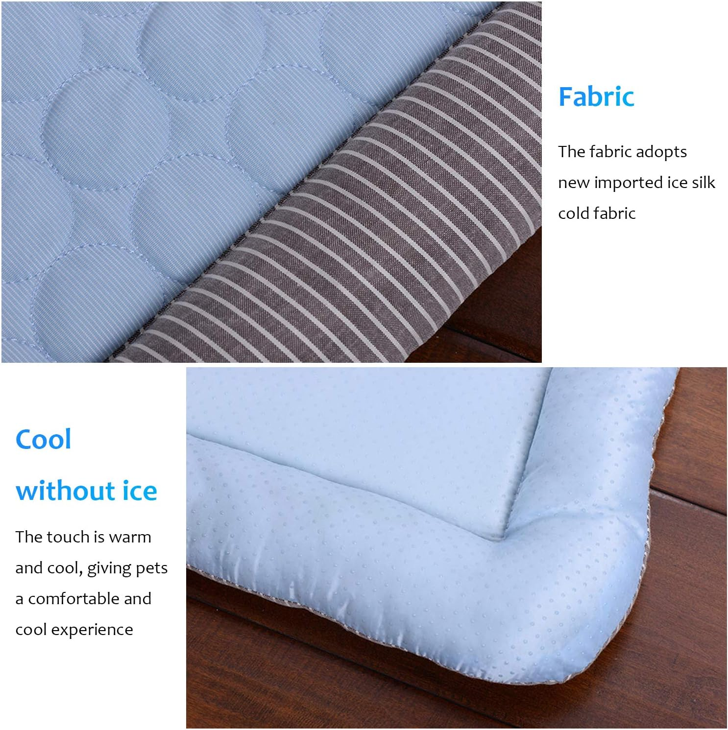 PETCUTE Cooling Pad Bed for Dogs Cats Puppy Kitten Cooling Mat Pet Cooling Mat Pad Cool Blanket Dog Bed Ice Silk Material Soft for Summer Sleeping Dog Bed Blue Medium image number 3