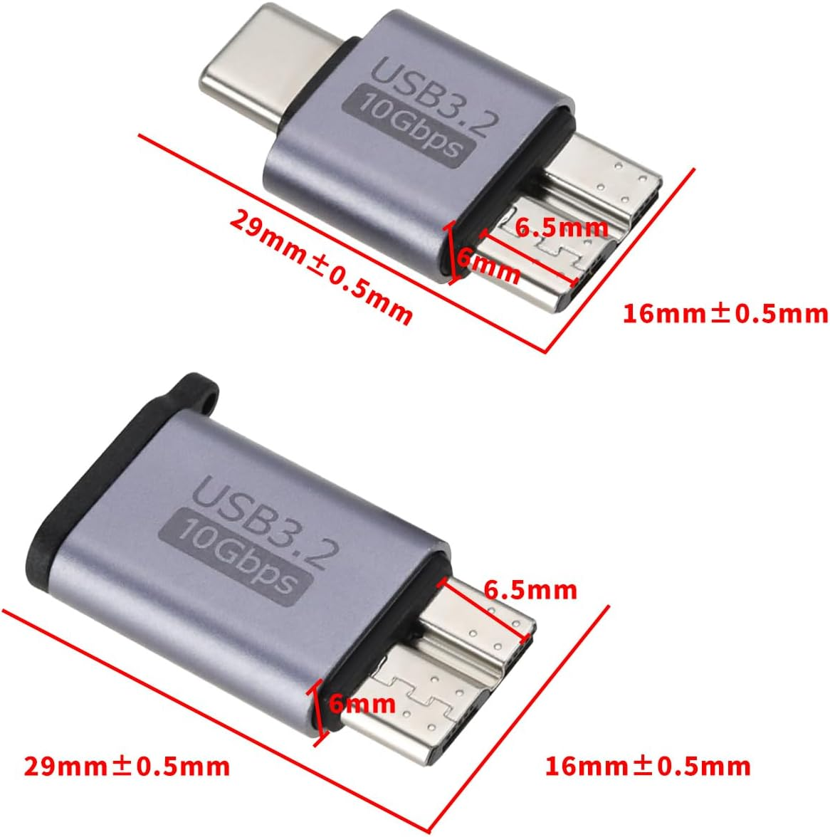 2Pcs USB C Male/Female to USB Micro B Male Hard Drive Converter 10Gbps USB 3.2 Adapter Compatible with Toshiba Compatible with Seagate image number 3