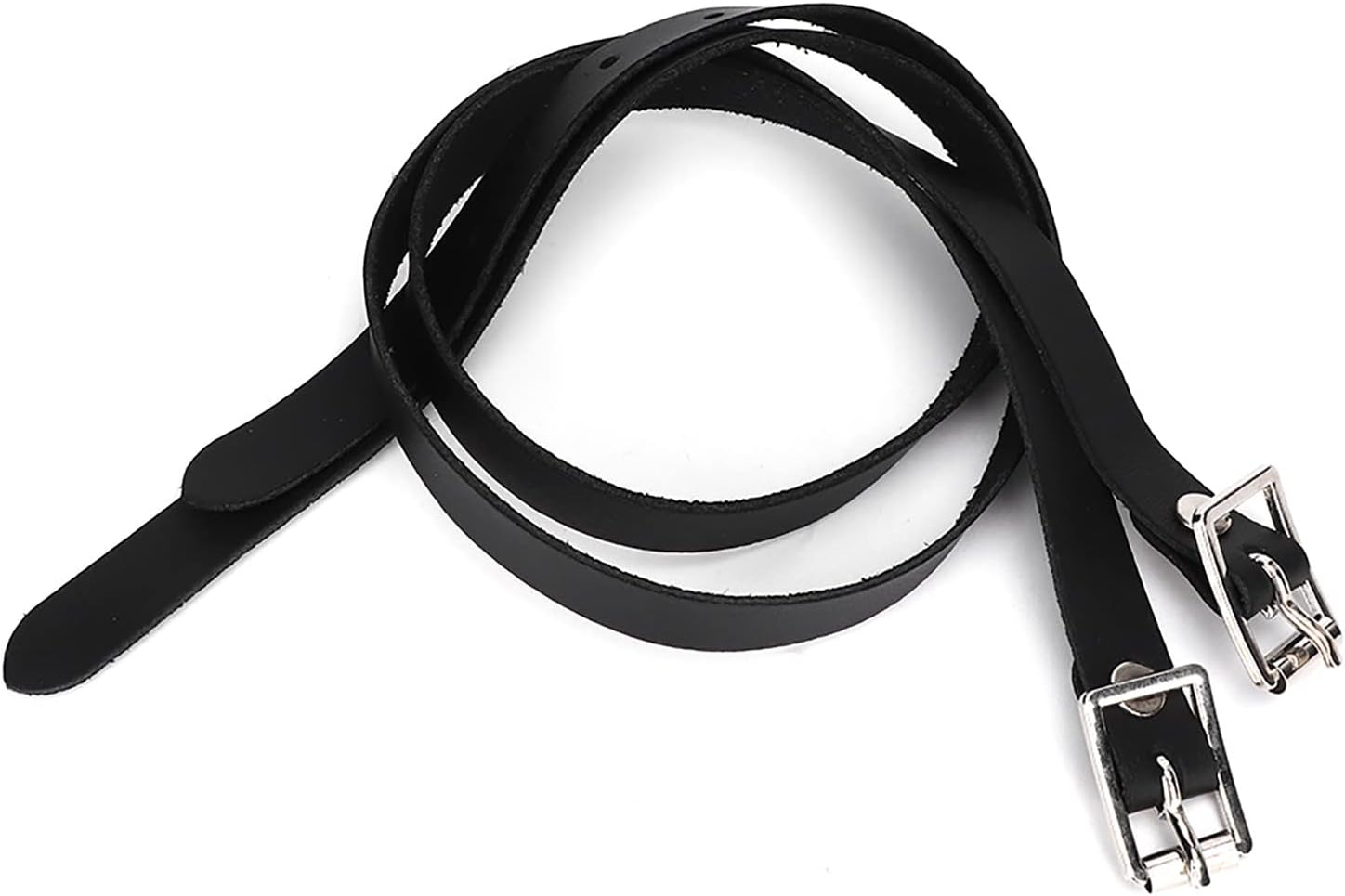 50Cm Horse Buckle Stirrup Belt Horse Stirrup Belt, Black Horse Stirrup Leathers Stainless Steel Horse Buckle Stirrup Leathers, for Horse image number 2