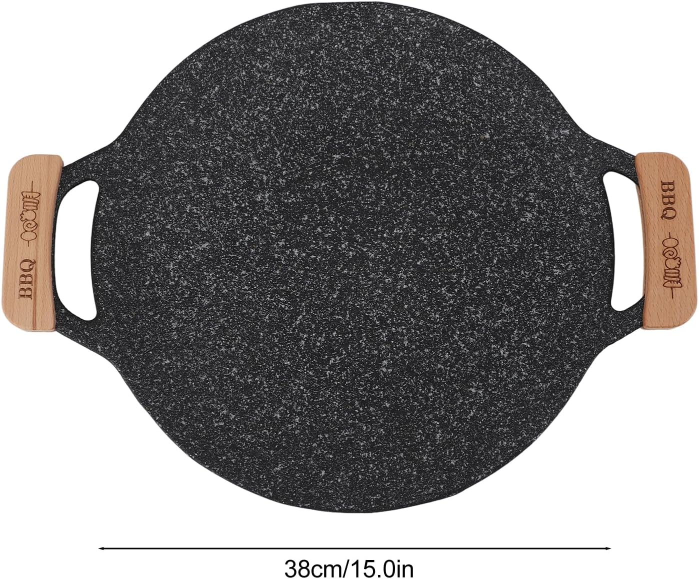 Korean BBQ Grill Pan, Nonstick round Griddle Grill Pan, Portable round Cast Iron Skillet with Handle, Multifunctional Stove Plate for Meats, Pancakes, Korean Grill Pan For image number 1