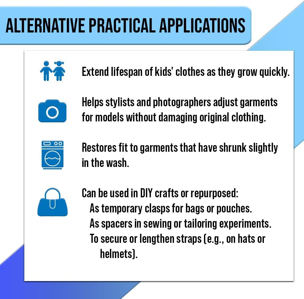 8 Pcs Button Extender Set for Wrist, Shirt, Collar, Polo, and Dress - Quick and Easy Fit Adjustment for Men and Women &ndash; No Sewing Required - by Mobi Lock image number 4