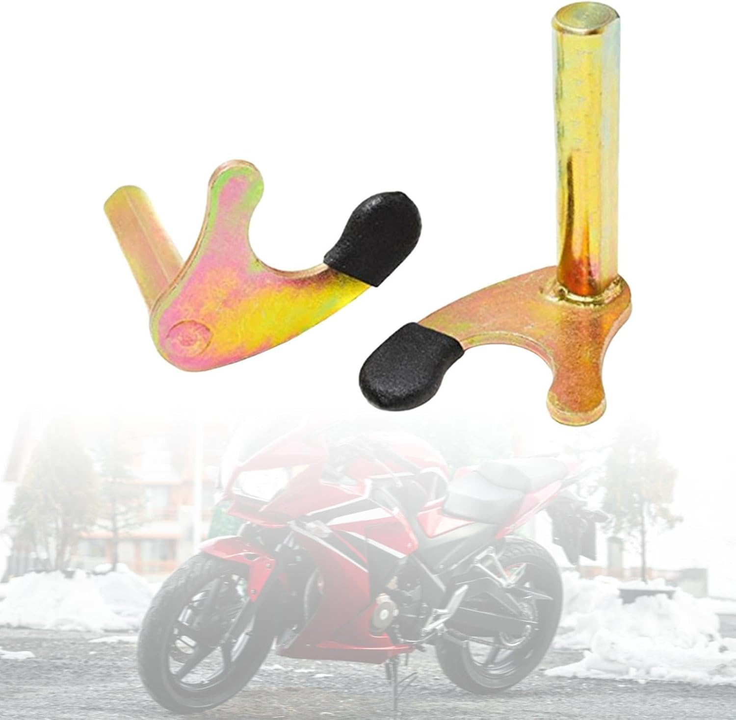 2X Wheels Lift Stand Hooks Support Rack Spare Parts Nonslip Iron Motorbike Accessories Stable for Paddock Lift Jack Stand image number 3