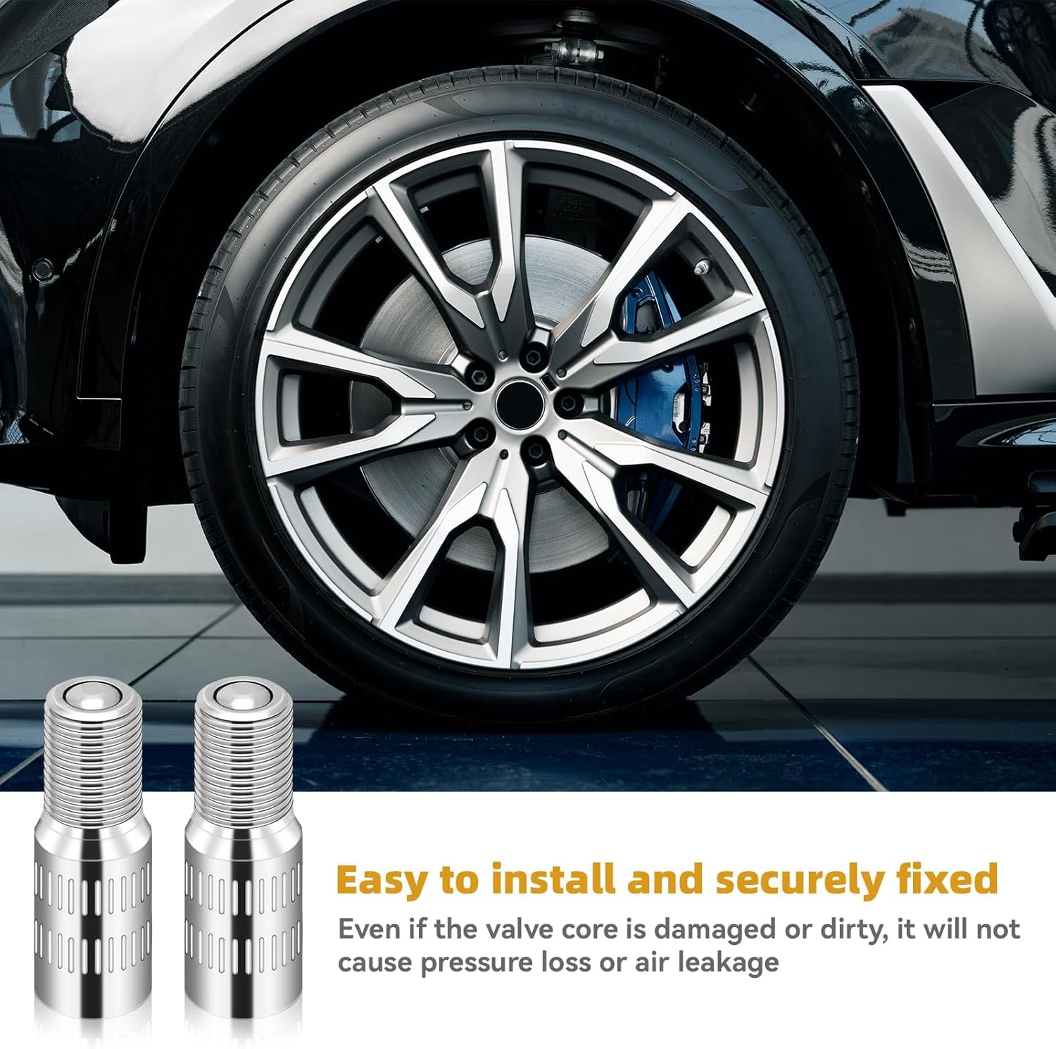 4 Pcs Tyre Valve Extension - Tire Valve Extenders Brass Tire Stem Extension Wheel Tire Cap Extender Adapter for Car Motorcycle Truck image number 1