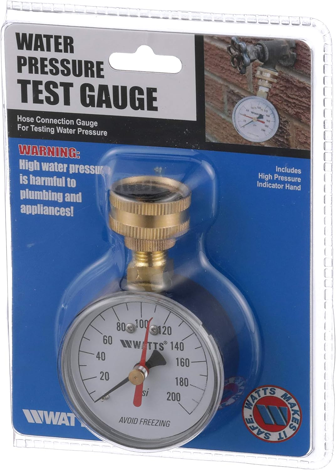 Watts 0950200 Water Pressure Test Gauge, 2 1/2 Inch, White