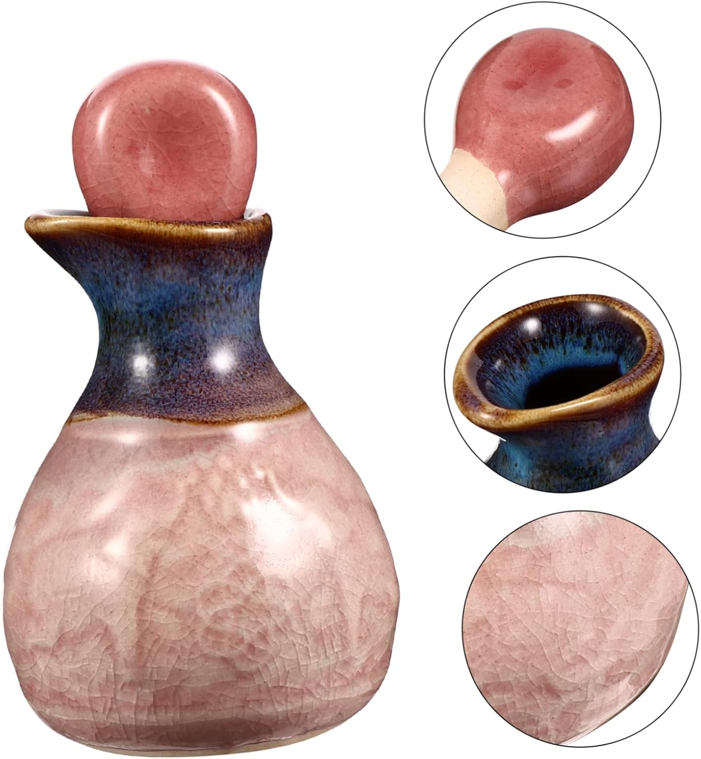 Small Essential Oil Perfume Bottle Dripping Stopper Decor Ceramic Travel Aromatherapy Bottle - Blue image number 6