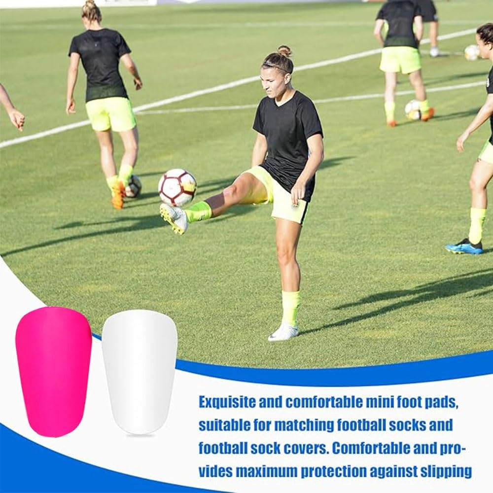 4Pcs Mini Football Shin Pads,3.15X2.16In Comfortable Small Football Shin Pads Protective Equipment for All Ages Boys Girls Women Men Wear image number 6