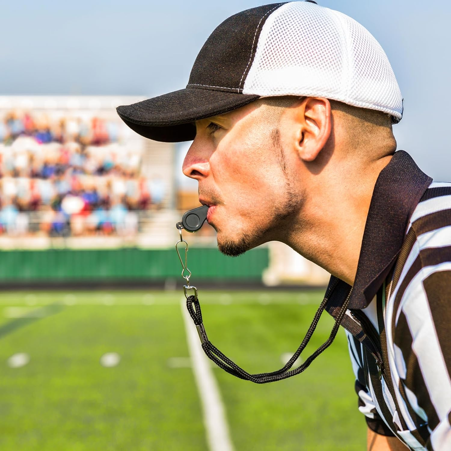 Fya Sports Whistle with Lanyard, Very Loud Black Whistles Great for Coaches, Referees, Outdoor Sports