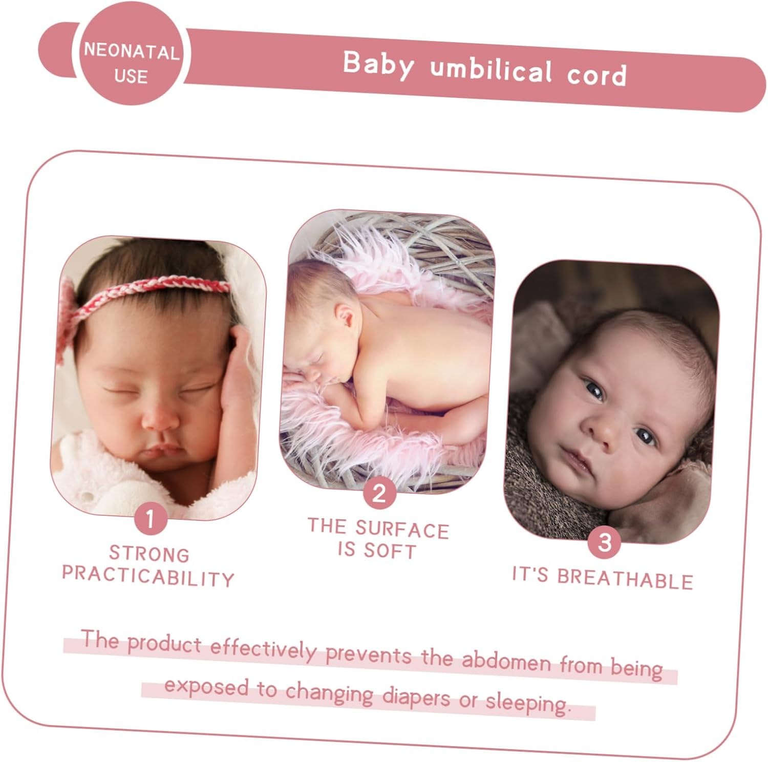 Toyvian 3Pcs Cotton Infant Bellyband Newborn Toddler Belly Protector Thickened Elastic Belly Belt Assorted Colors Soft Baby Abdominal Wrap for Boys and Girls image number 1