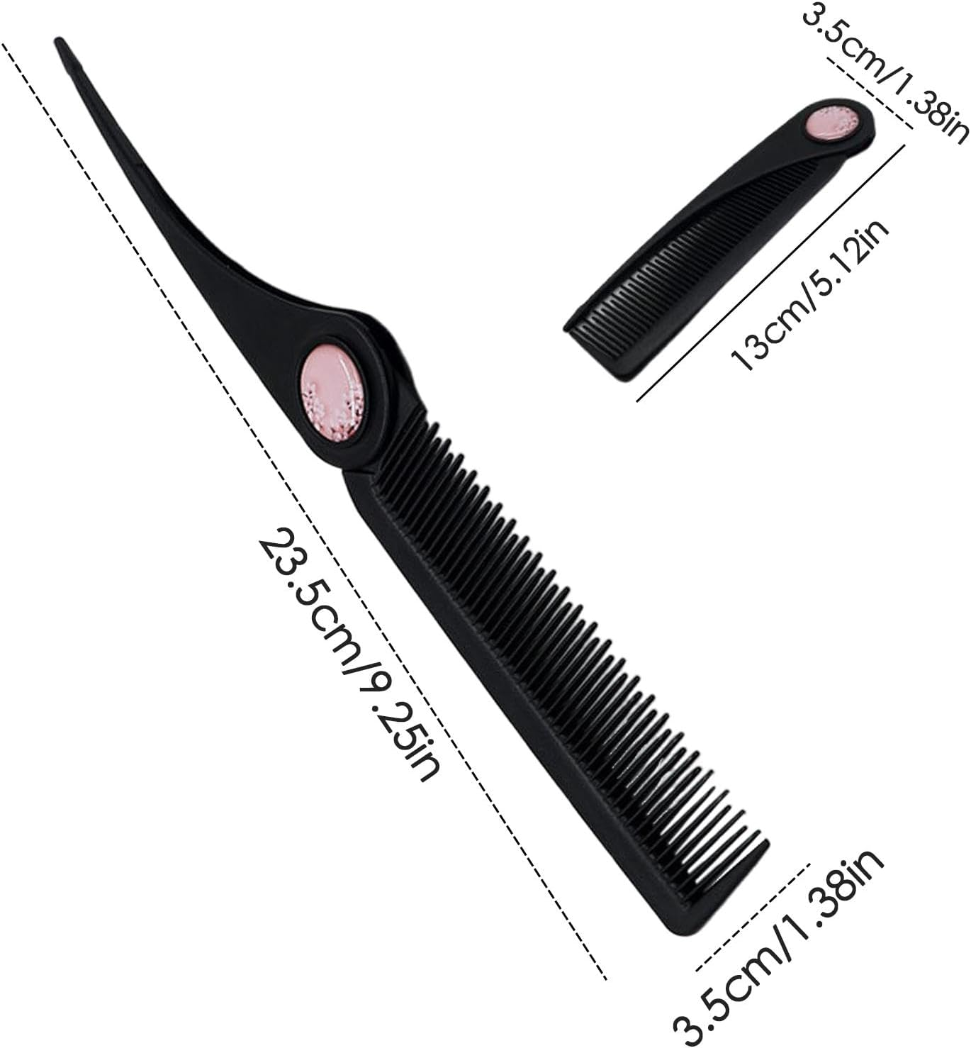 Tail Combs for Parting,Hair Parting Folding Combs | Travel Pocket Parting Comb, Fine Tooth Comb for Girls, Family, Friends, Kids image number 3