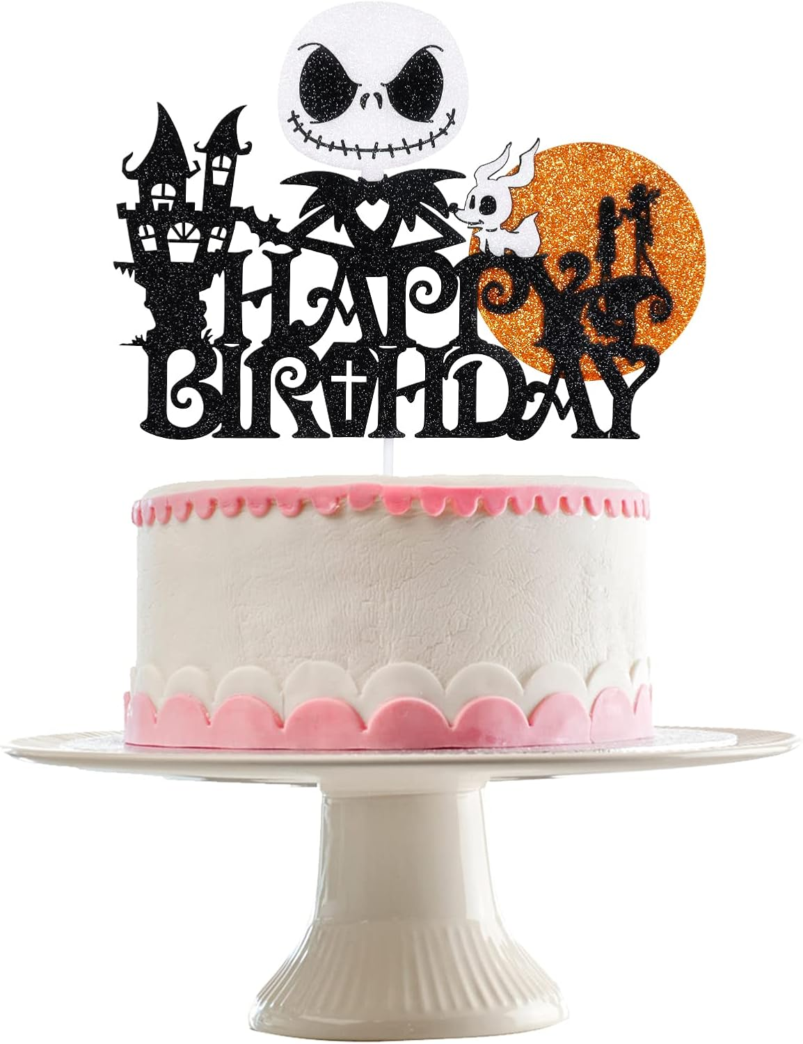 Jack Skellington Happy Birthday Cake Topper Halloween Horrible Birthday Cake Topper Decor Halloween Christmas Birthday Party Cake Supplies