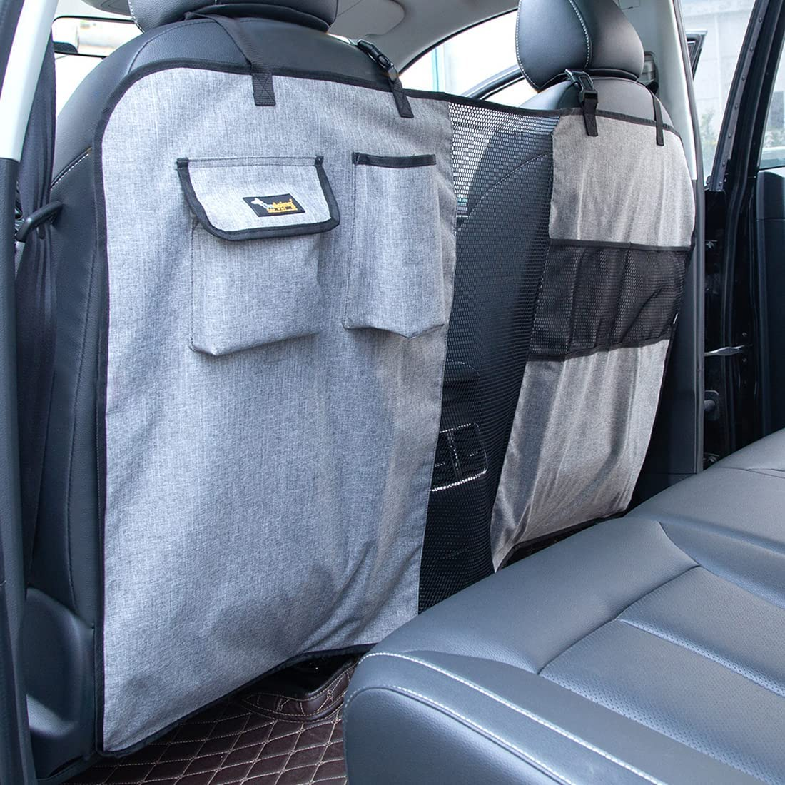 Ondoing Dog Barrier Pet Car Back Seat Fence Isolation Kid Safety Travel Guard Mesh Net for Dos Cats Babies Car Barrier Grey image number 3