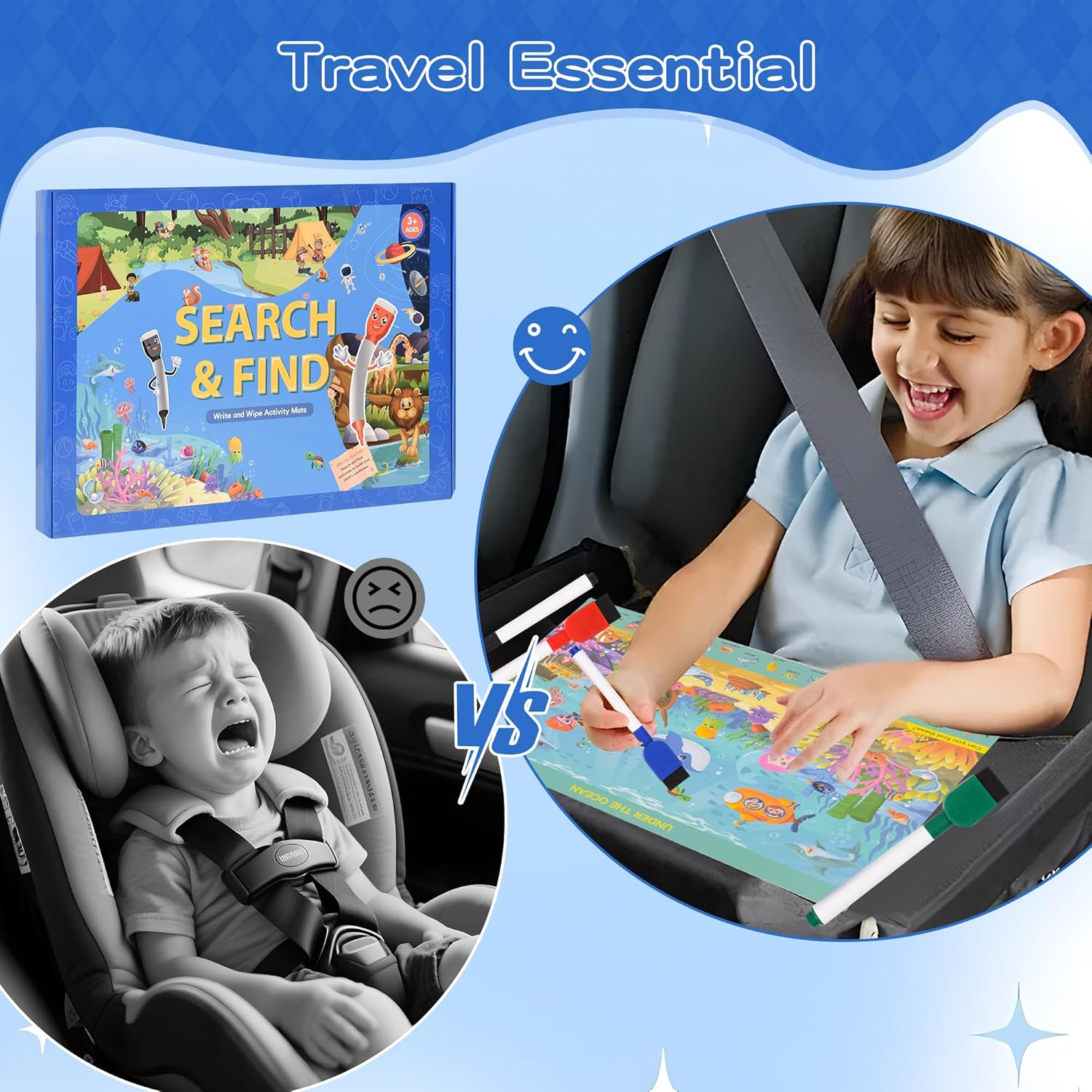 CYZAM Search and Find Preschool Learning Activities, Montessori Busy Book for Kids Toddlers, Travel Game Toys for Car Airplane, Birthday Gifts for Boys Girls 3-8 Years Old image number 6