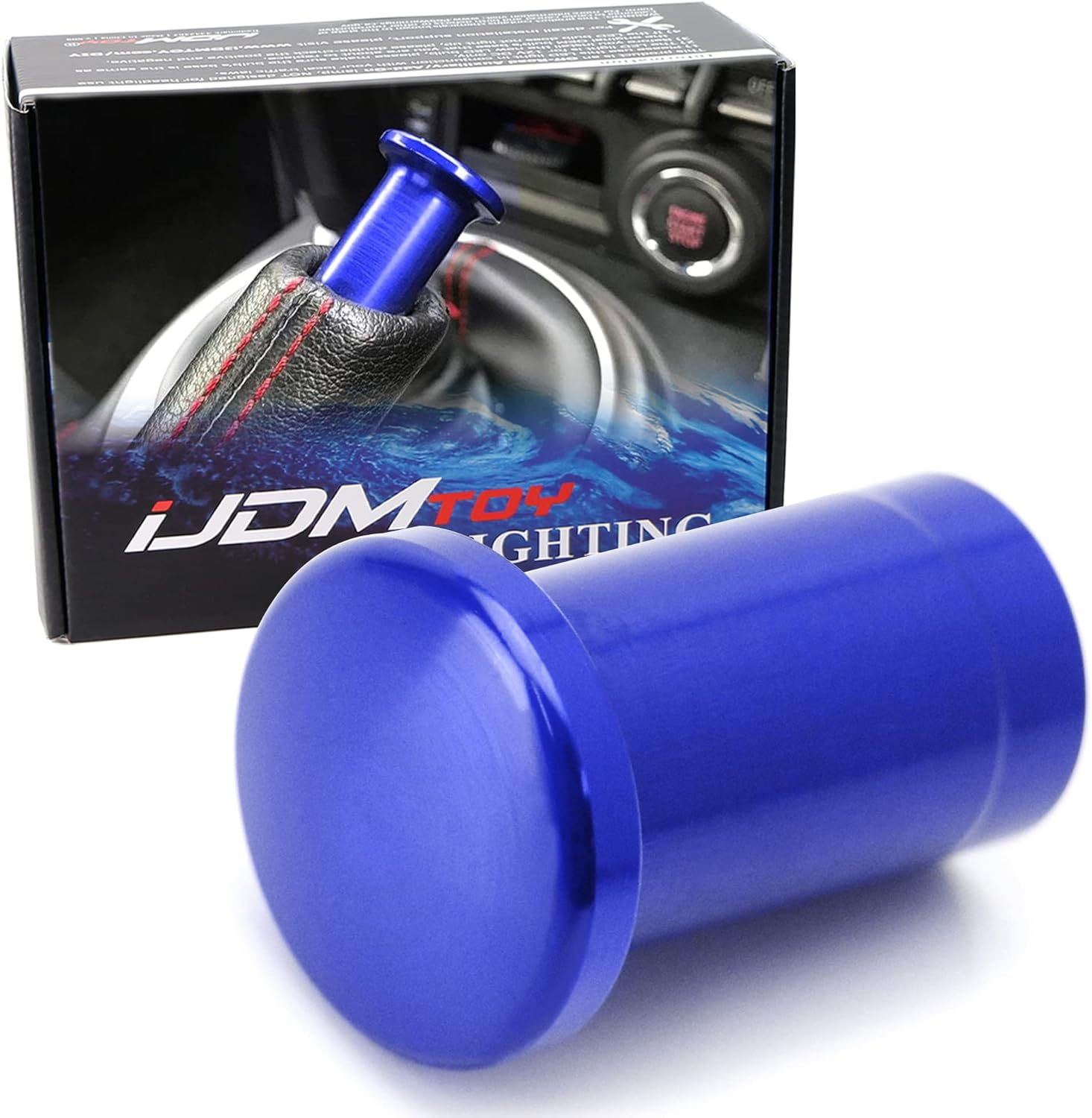 Ijdmtoy Sports Blue Billet Aluminum Handbrake Tip Press Button Compatible with 2013-2016 Scion FR-S, 2017-2021 Toyota 86, 2013-2021 BRZ