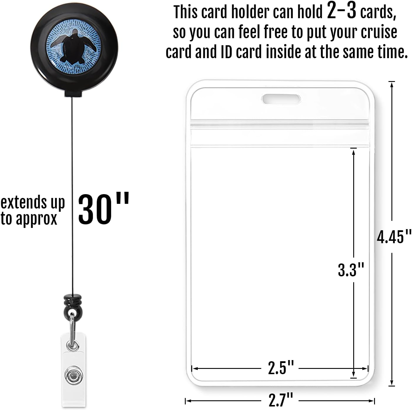 MNGARISTA Retractable Cruise Lanyard for Ship Cards, Waterproof Lanyards for Cruise Ship Cards with ID Holder, 2 Pack, Underwater World - Sea Turtle image number 2