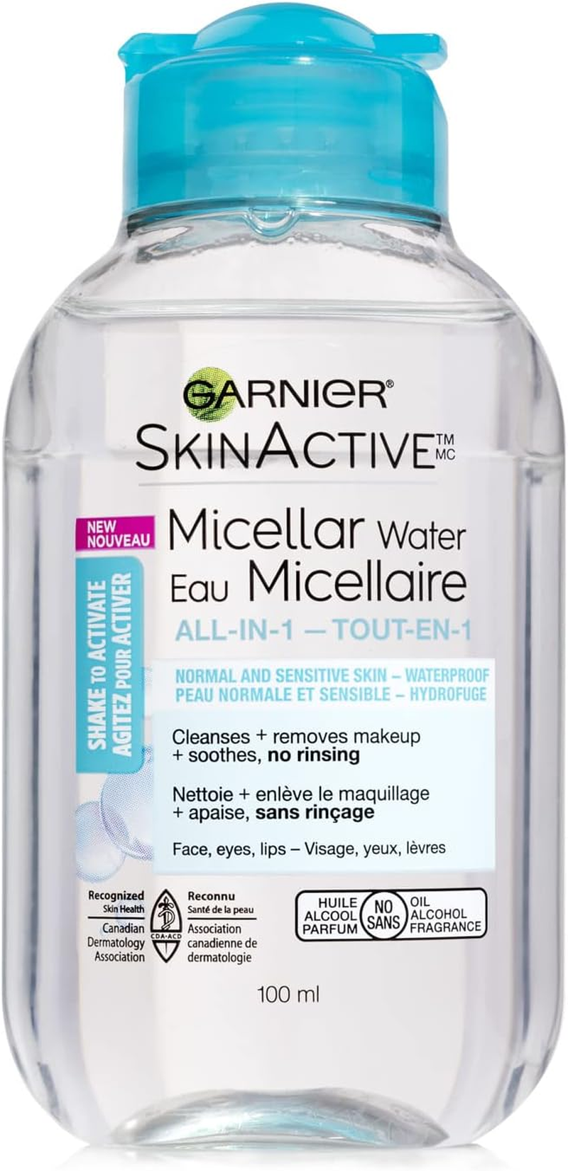 Garnier Skinactive Micellar Cleansing Water, for Waterproof Makeup, 3.4 Fl Oz