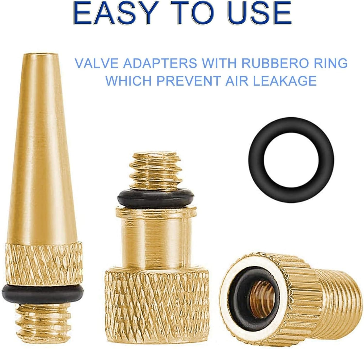 GAIVEK 16 Pcs Brass Bike Pump Adapter, Bicycle Valve Adapter Set, Schrader Valve, Presta Valve, Bicycle Inflator Kit, DV AV SV Bike Valve Adaptor Converter for Tire Inflator Air Pump Compressor image number 3