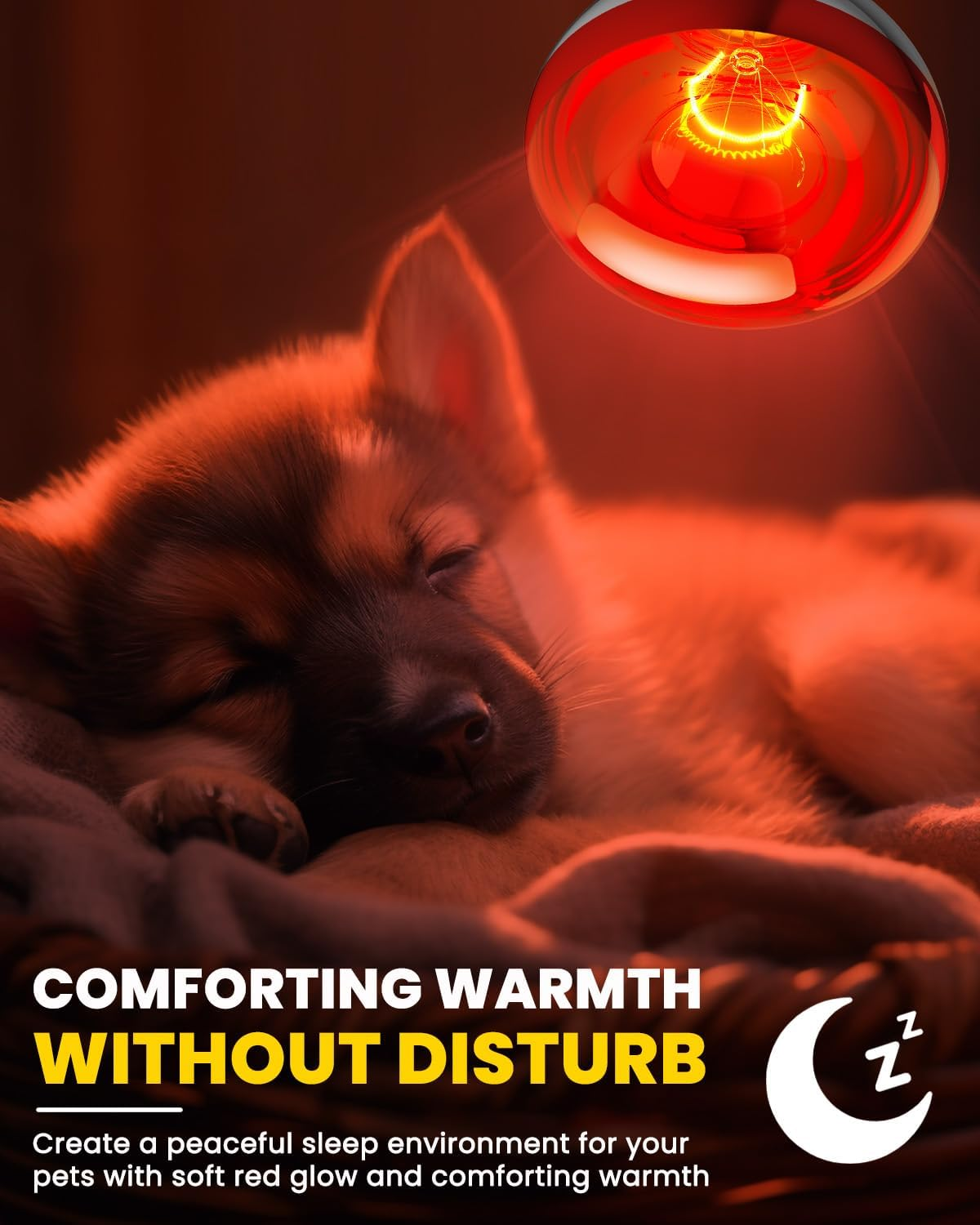 Glowup 250 W Heat Bulbs E27 Set - 1 X Infrared Red Light Lamp Heat Lamp + 1 X Daylight Heating Bulb for Chicken Coop Heating, Rabbits, Puppies, Piglets, Lambs, Kittens, Reptiles image number 3