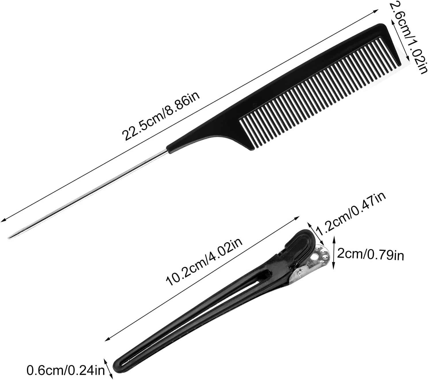 UOCAI Pack of 12 Hairdressing Hair Clips, Hair Clips for Styling and Cutting, No Trace Hair Clips, Non-Slip Hair Clips with Tail Comb, Section Clips, Hairdressing Hair Clips, Women'S Hair Clips, image number 6
