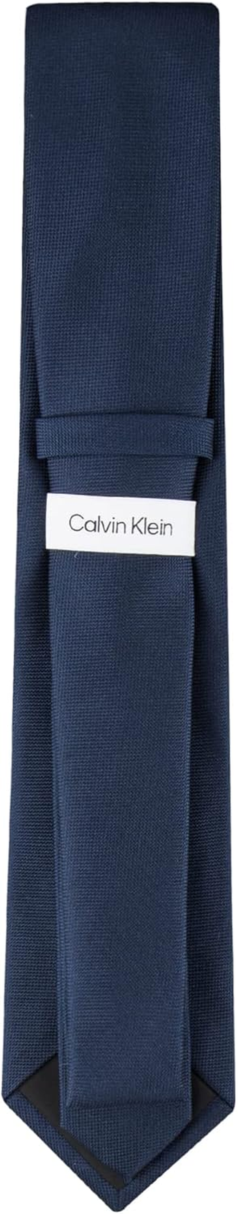 Calvin Klein Men'S Silver Spun Solid Tie, Navy, Regular