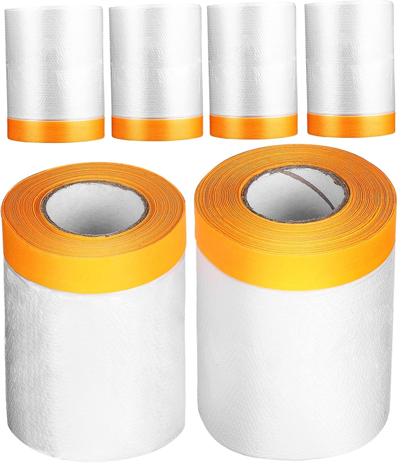 6Rolls Masking Tape for Painting Self-Adhesive Covering Films Easy to Cut Protect Floors Furniture Carpets image number 3