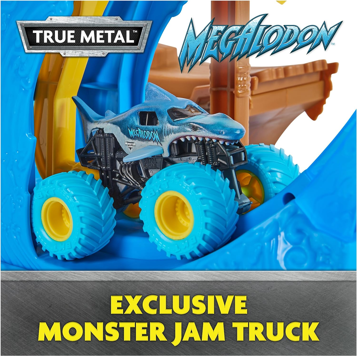 Monster Jam, Megalodon Loop of Doom Stunt Playset with Exclusive 1:64 Scale Die-Cast Monster Truck for Kids Toys for Boys Ages 3 4 5 6 and Up image number 5